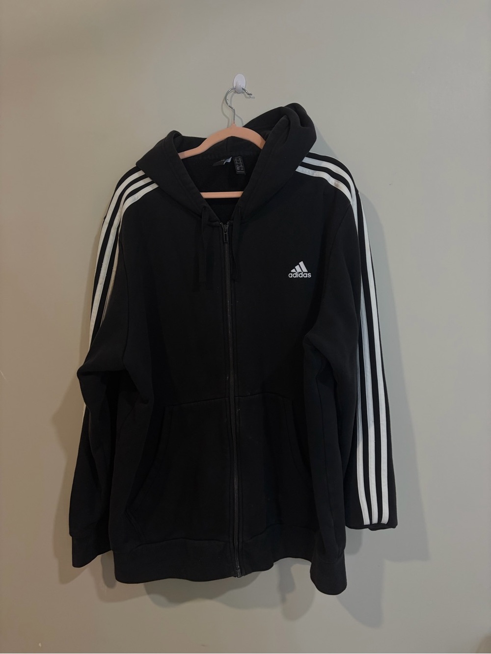 ADIDAS Black Pullover Hoodie with Subtle Logo